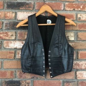Leather sexy vest